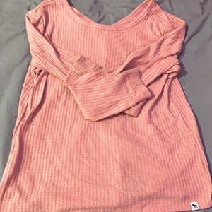 Pink button back top